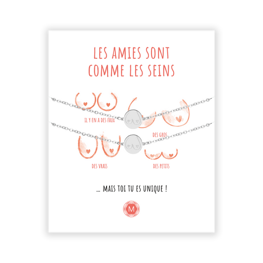 LES AMIES SONT COMME LES SEINS 2x Bracelet