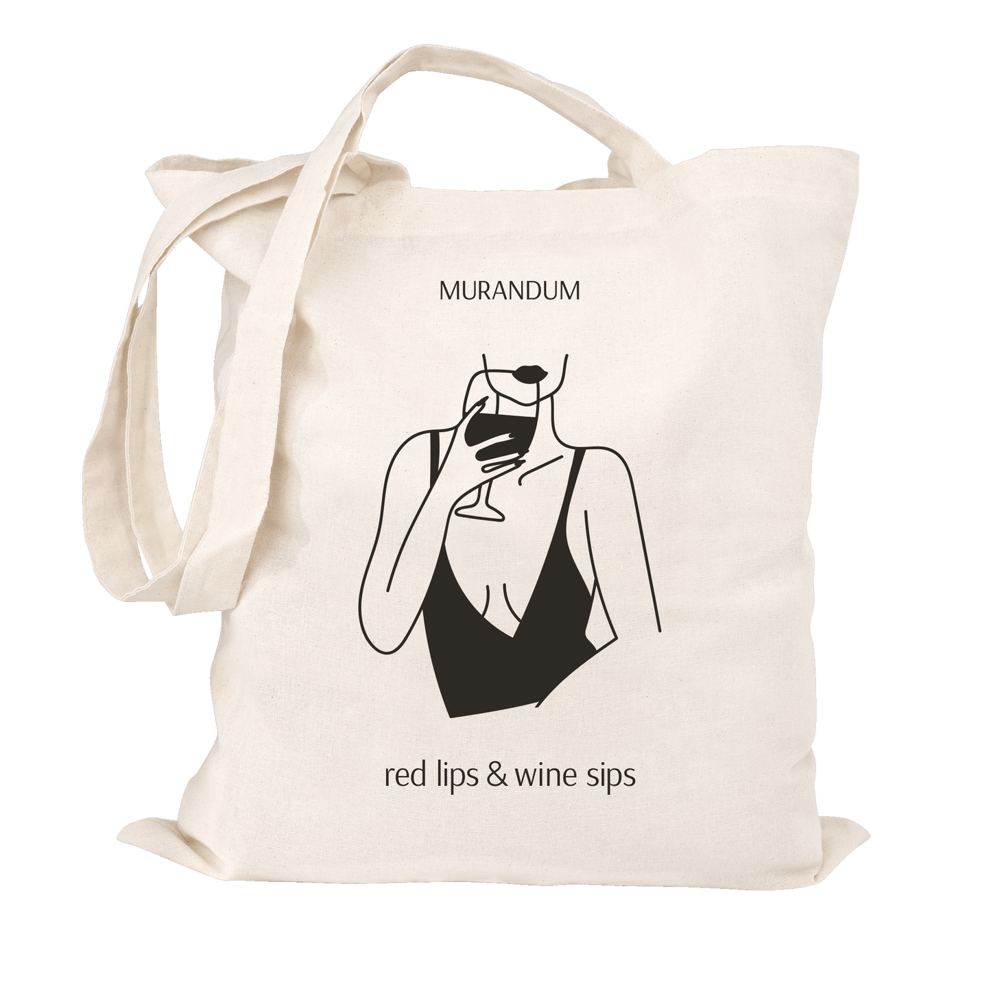 MUR Sac en jute - Red Lips Wine Sips