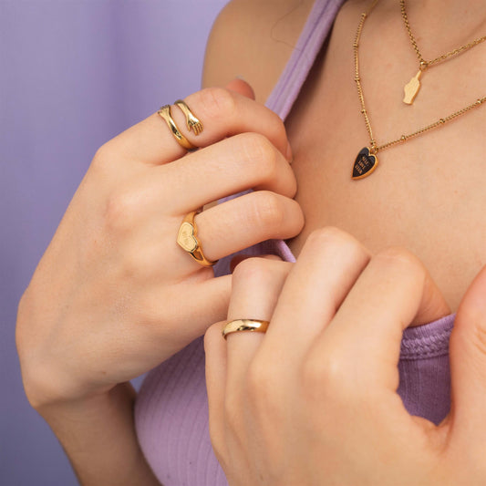 I HUG YOU Anneau Or Rose