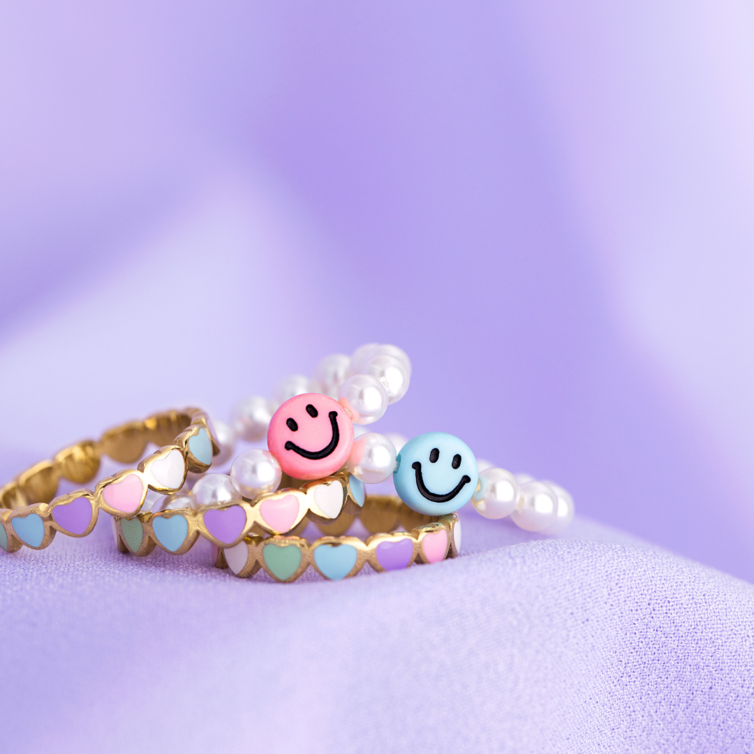 Pastel Hearts Anneau Argent