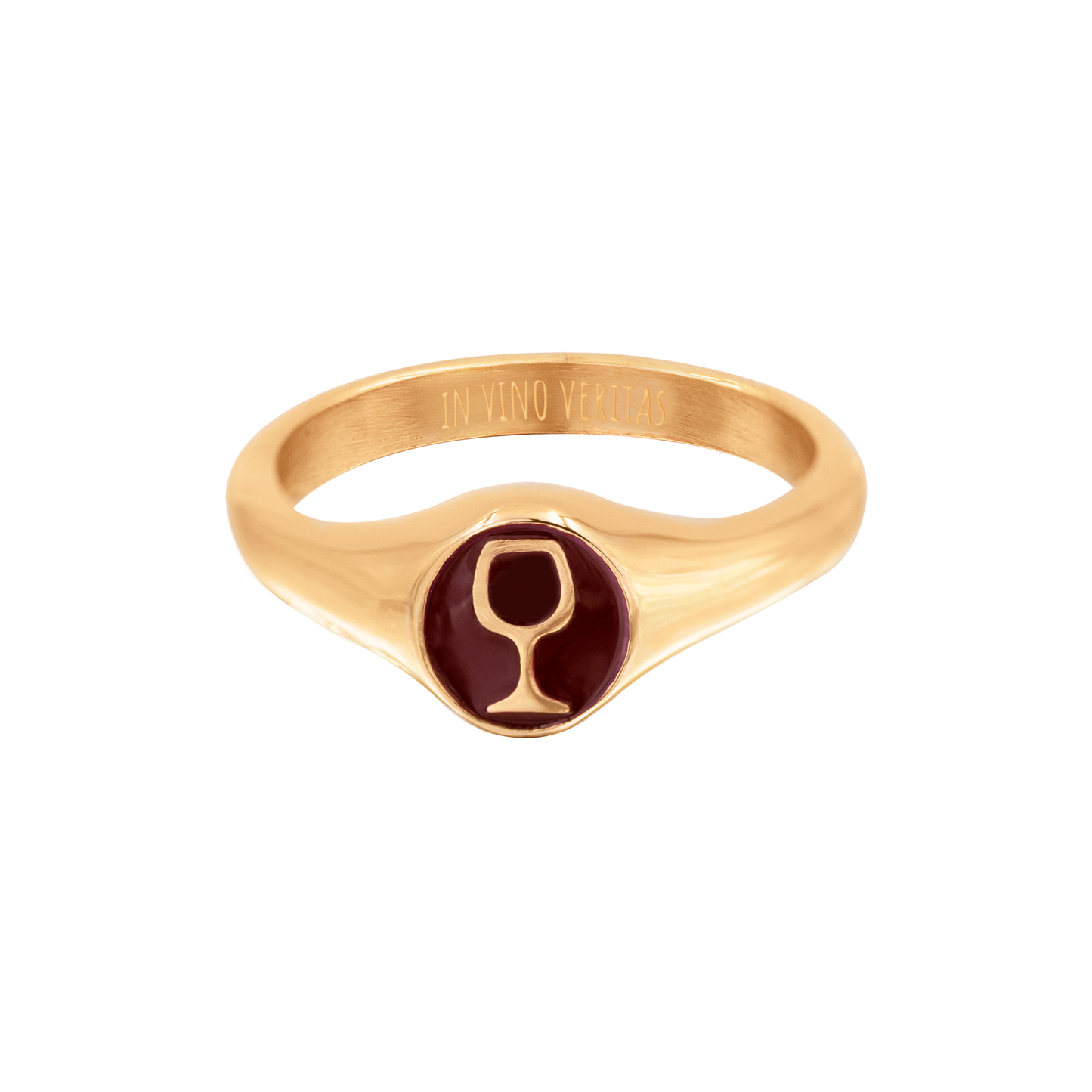 RED WINEGLASS Anneau Or Rose