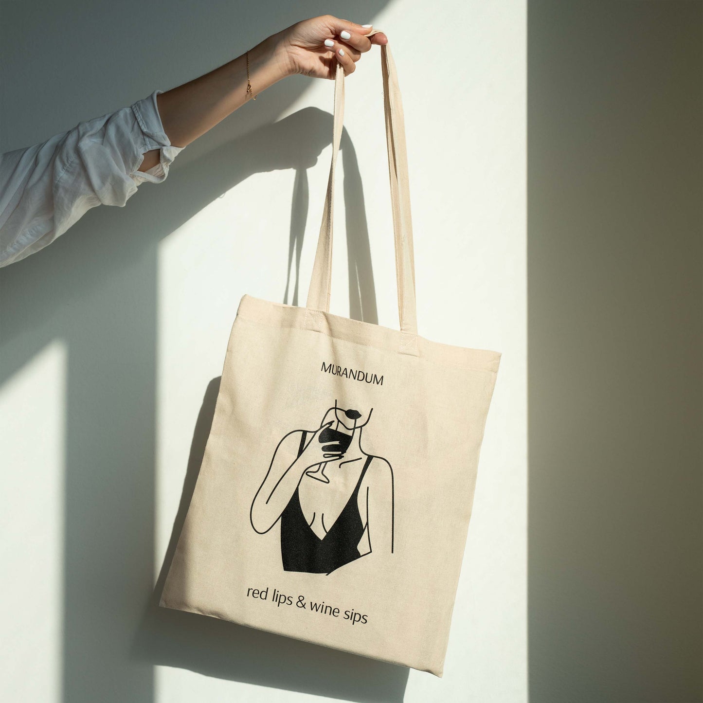 MUR Sac en jute - Red Lips Wine Sips
