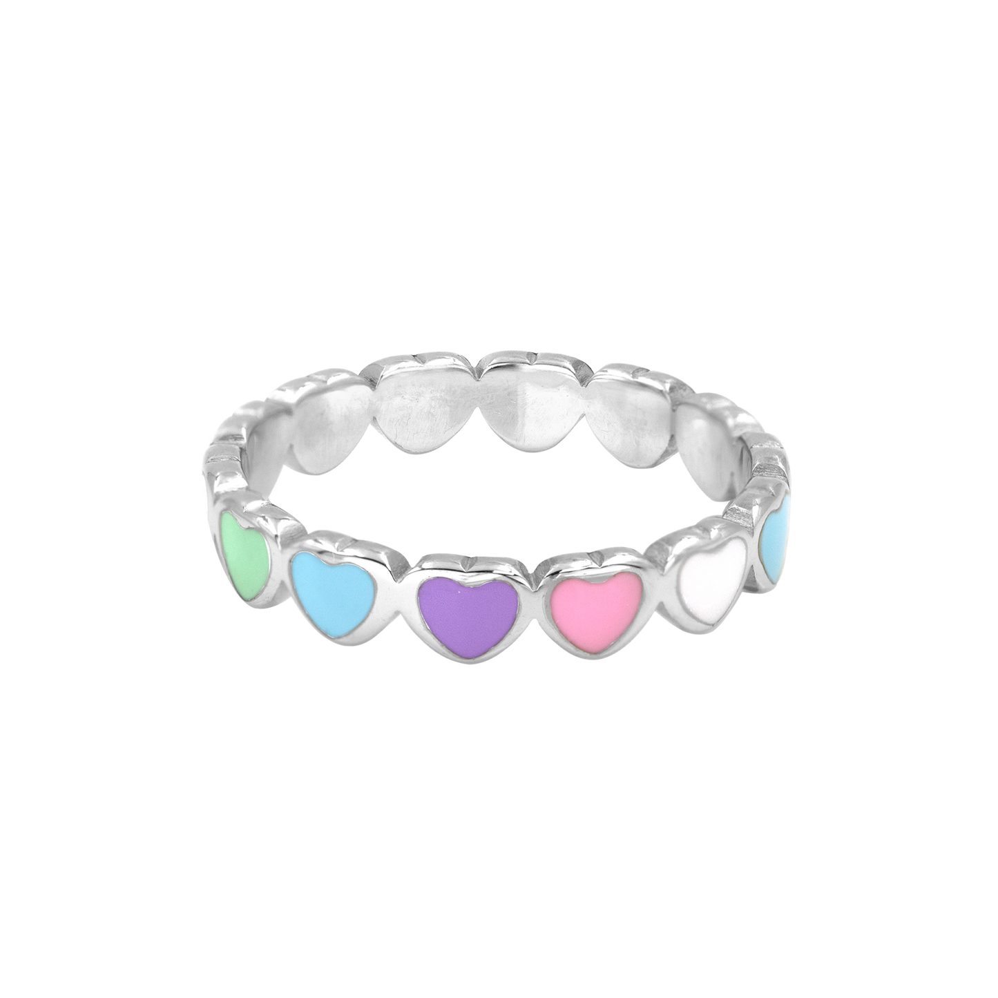 Pastel Hearts Anneau Argent