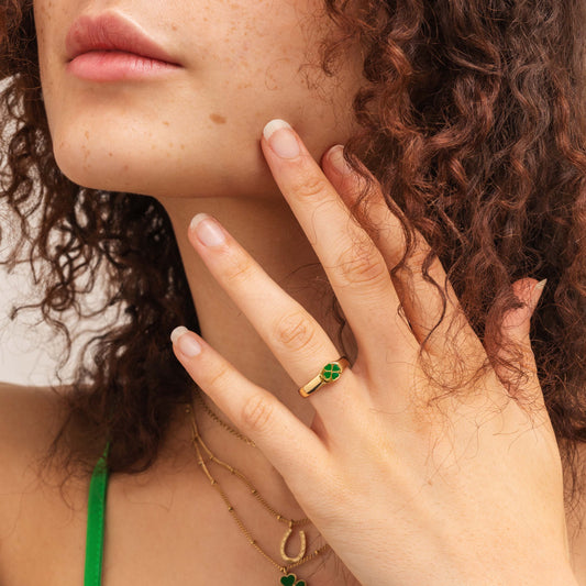 GOOD LUCK Anneau Or Rose