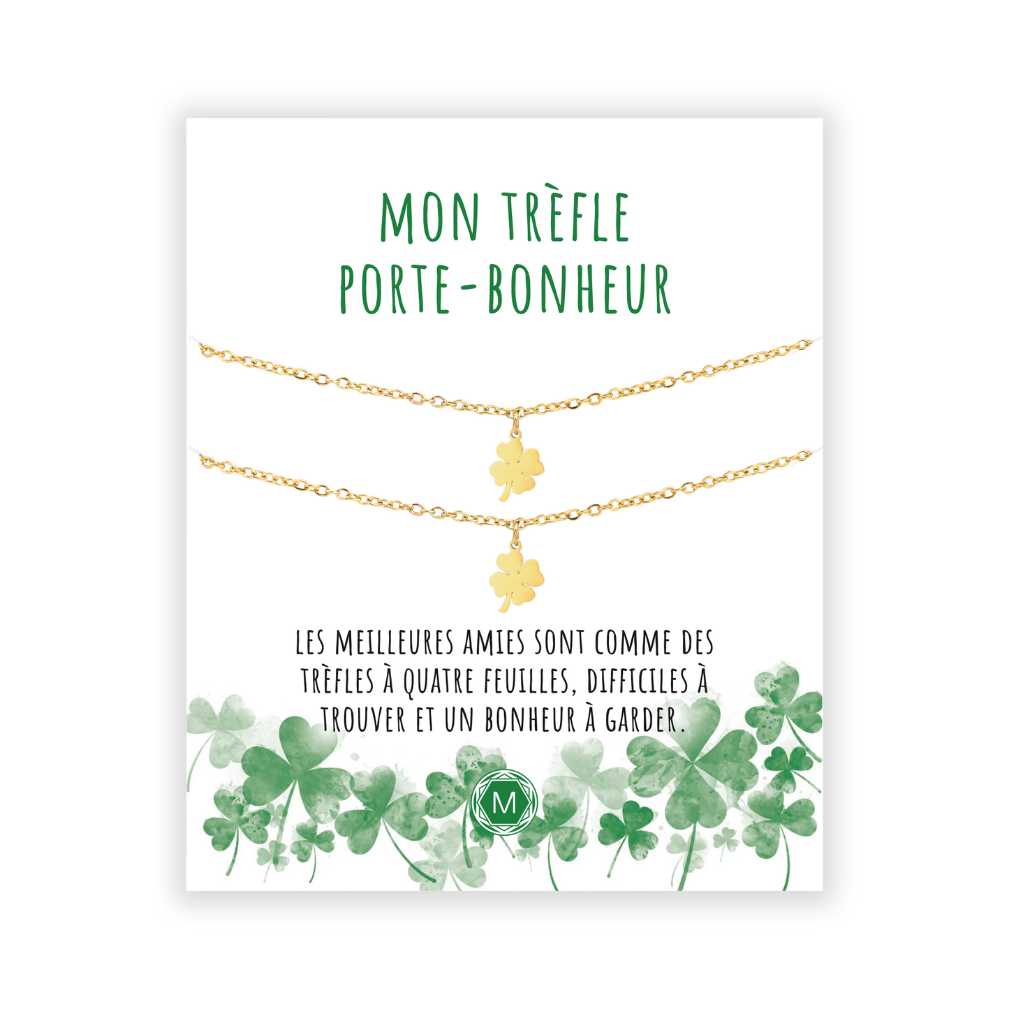 TRÈFLE PORTE-BONHEUR 2x Bracelet