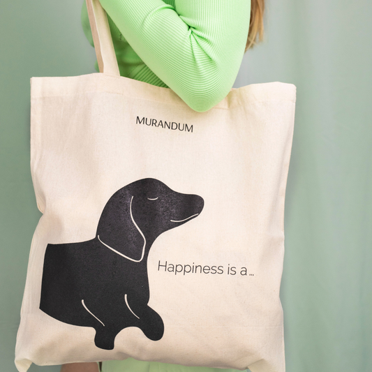 Sac en jute - Happiness is a wagging tail